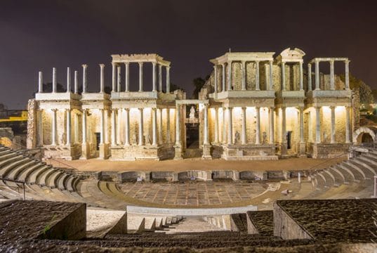 Teatro Romano de Mérida por la noche